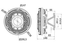 Clutch, radiator fan MAHLE CFC8000S