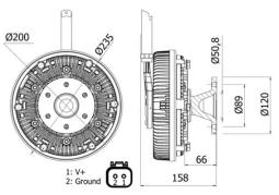 Clutch, radiator fan MAHLE CFC18000S