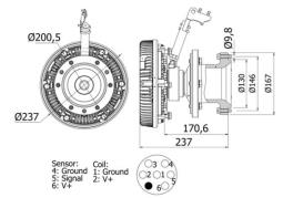 Clutch, radiator fan MAHLE CFC115000S