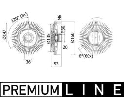 Clutch, radiator fan MAHLE CFC128001P