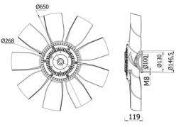 Fan, engine cooling MAHLE CFF417000S