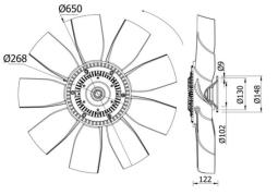 Fan, engine cooling MAHLE CFF418000S