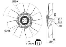 Fan, engine cooling MAHLE CFF421000S