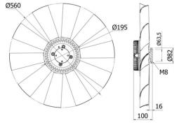 Fan, engine cooling MAHLE CFF427000S