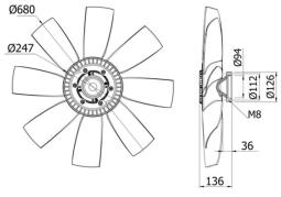 Fan, engine cooling MAHLE CFF430000S