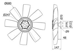 Fan, engine cooling MAHLE CFF434000S