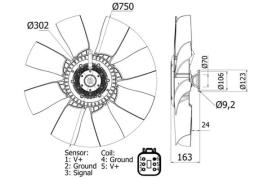 Fan, engine cooling MAHLE CFF454000S