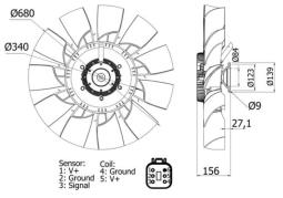 Fan, engine cooling MAHLE CFF480000S