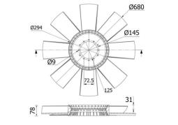 Fan Wheel, engine cooling MAHLE CFW7000S