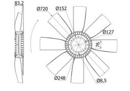 Fan Wheel, engine cooling MAHLE CFW12000S