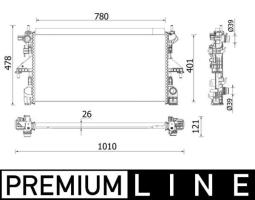 Radiator, engine cooling MAHLE CR933000P