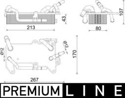 Oil Cooler, automatic transmission MAHLE CLC284000P