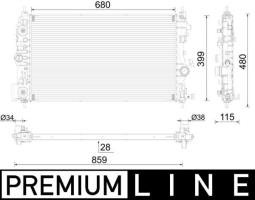 Radiator, engine cooling MAHLE CR1011000P