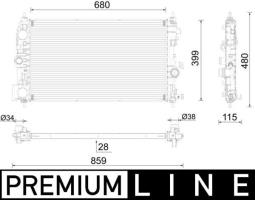 Radiator, engine cooling MAHLE CR1782000P