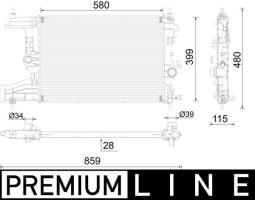 Radiator, engine cooling MAHLE CR2116000P