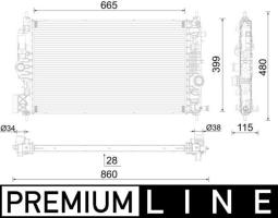 Radiator, engine cooling MAHLE CR2592000P