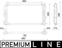 Radiator, engine cooling MAHLE CR2593000P