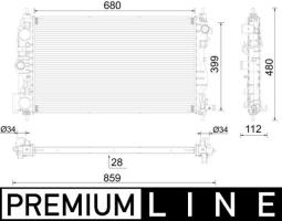 Radiator, engine cooling MAHLE CR2594000P