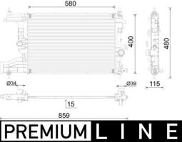 Radiator, engine cooling MAHLE CR2595000P