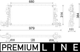 Radiator, engine cooling MAHLE CR2597000P