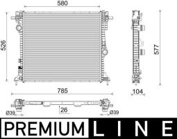 Radiator, engine cooling MAHLE CR2587000P