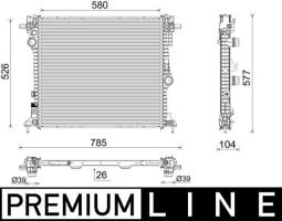 Radiator, engine cooling MAHLE CR2599000P