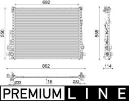 Radiator, engine cooling MAHLE CR2607000P