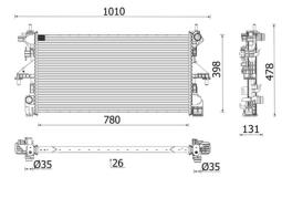 Radiator, engine cooling MAHLE CR2631000P