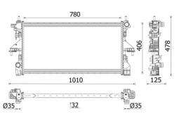 Radiator, engine cooling MAHLE CR2638000P