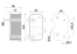 Oil Cooler, engine oil MAHLE CLC282000S