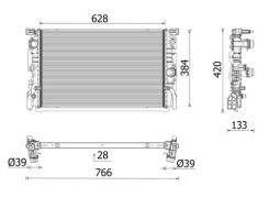 Radiator, engine cooling MAHLE CR2696000P