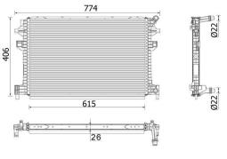 Radiator, engine cooling MAHLE CIR30000P