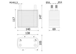 Oil Cooler, engine oil MAHLE CLC305000S