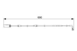 Warning Contact, brake pad wear BOSCH 1 987 473 052