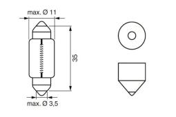 Bulb, licence plate light BOSCH 1987302211