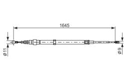 Cable Pull, parking brake BOSCH 1 987 482 191