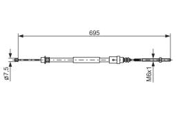 Cable Pull, parking brake BOSCH 1 987 477 572