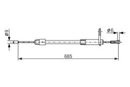 Cable Pull, parking brake BOSCH 1 987 477 810