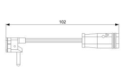 Warning Contact, brake pad wear BOSCH 1987473019