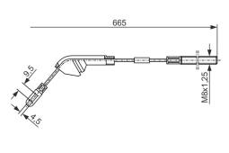 Cable Pull, parking brake BOSCH 1 987 477 142