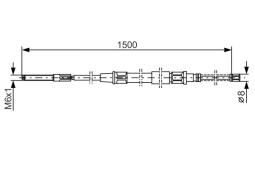 Cable Pull, parking brake BOSCH 1 987 477 168