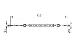 Cable Pull, parking brake BOSCH 1 987 477 691