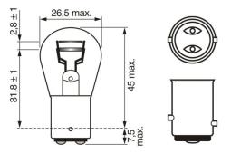 Bulb, clearance/end outline marker light BOSCH 1 987 302 524