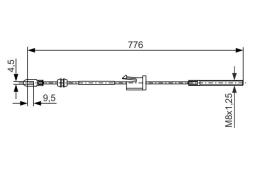 Cable Pull, parking brake BOSCH 1 987 477 681