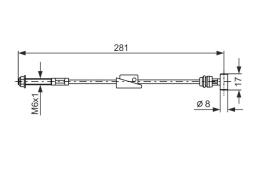 Cable Pull, parking brake BOSCH 1 987 477 522