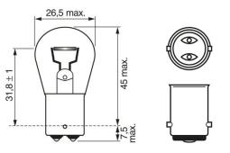 Bulb, rear fog light BOSCH 1 987 302 532