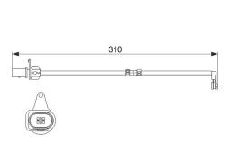 Warning Contact, brake pad wear BOSCH 1987474506