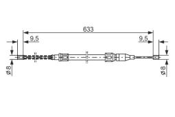 Cable Pull, parking brake BOSCH 1987477043