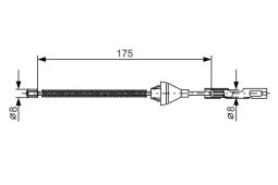Cable Pull, parking brake BOSCH 1987477906