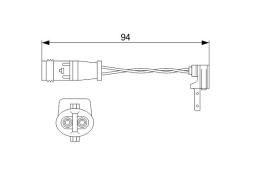 Warning Contact, brake pad wear BOSCH 1987474553